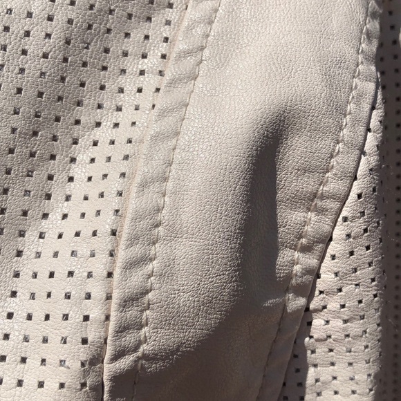 ANN TAYLOR Laser Cut Vegan Leather Bomber Jacket - Picture 6 of 8